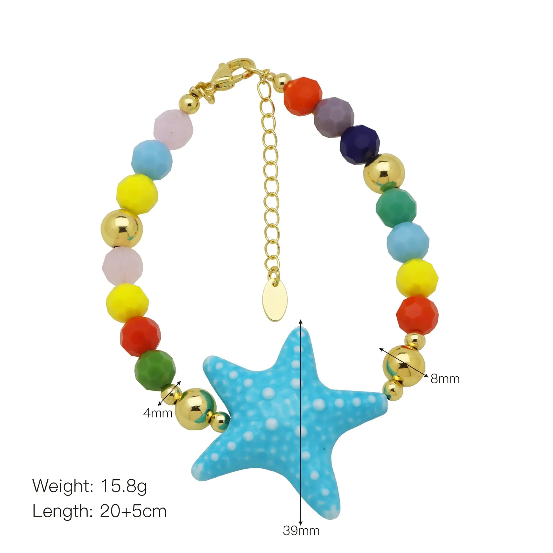 Böhmische Seestern-Perlenkette und Armband für Frauen, bunte Perlen-Strand-Ozean-Halskette, ästhetischer Sommer-Urlaubsschmuck, Geschenk – Detail 4