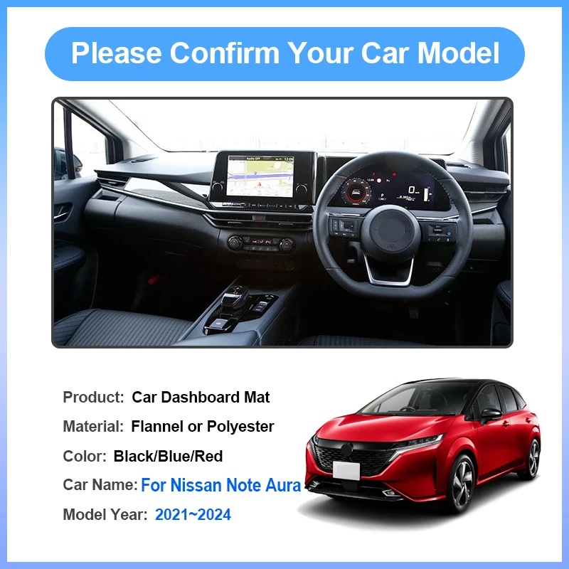 Car Dashboard Cover For Nissan Note Aura e-Power E13 MK3 2021~2024 Pads Interior Carpet Accessories Mat Sun Shade Accessories