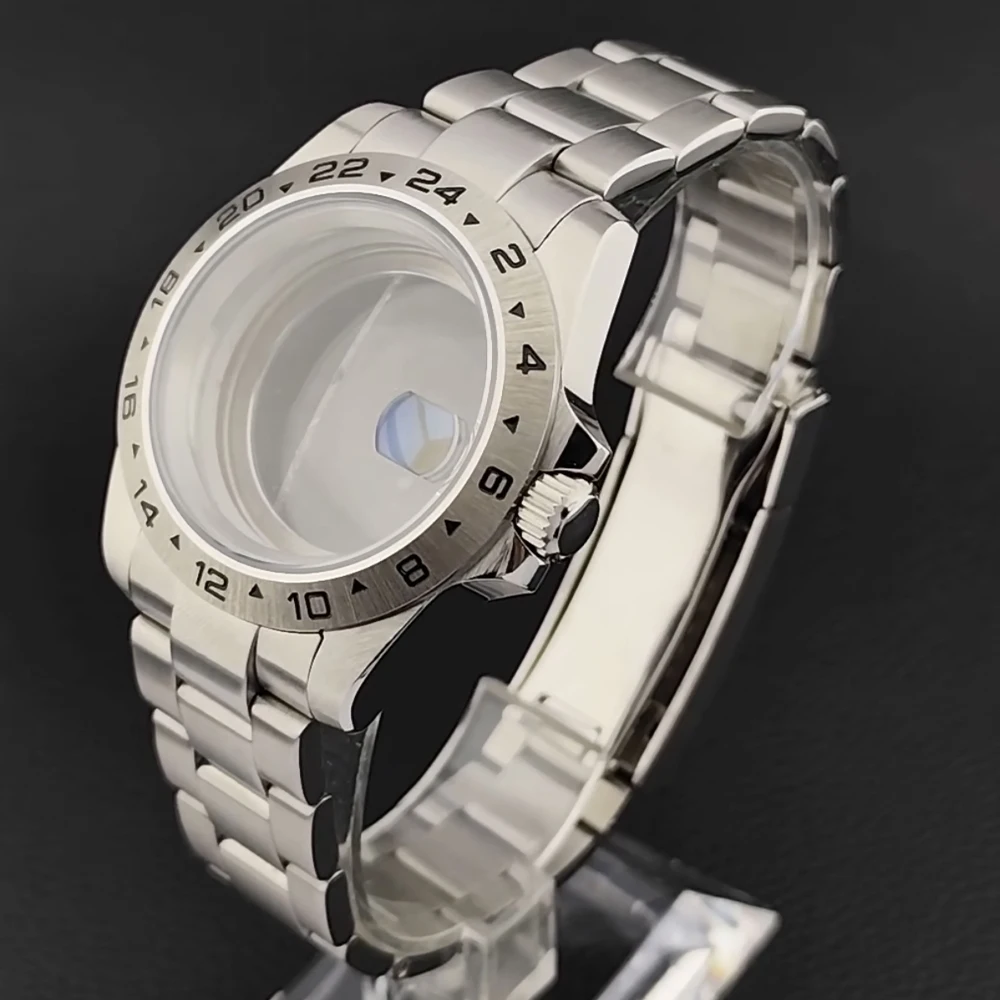 

39.5mm NH34 case stainless steel silver men's watch FIT NH34 NH35 movement case sapphire glass case 28.5mm dial 20mm strap