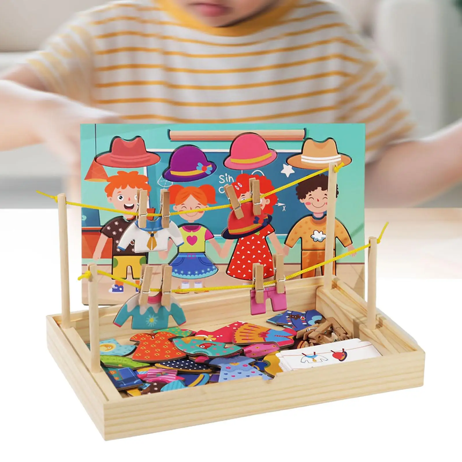 Wooden Dress up Puzzles Matching Sorting Toy for Ages 2 3 4 5 Kids