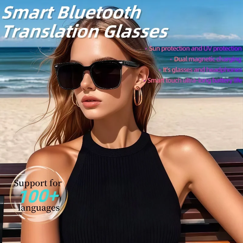 

GS01 Smart Wireless Bluetooth Glasses Fashion Anti-Blue Light Glasses Call/Navigation Outdoor Waterproof Anti-UV Sunglasses
