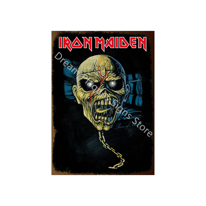 Iron Maiden Book of Souls Officieel Metalen Tin Bord 8x12 Inch, Vintage Rock Band Poster Wall Art voor Bar Pub Man Cave Home Decor