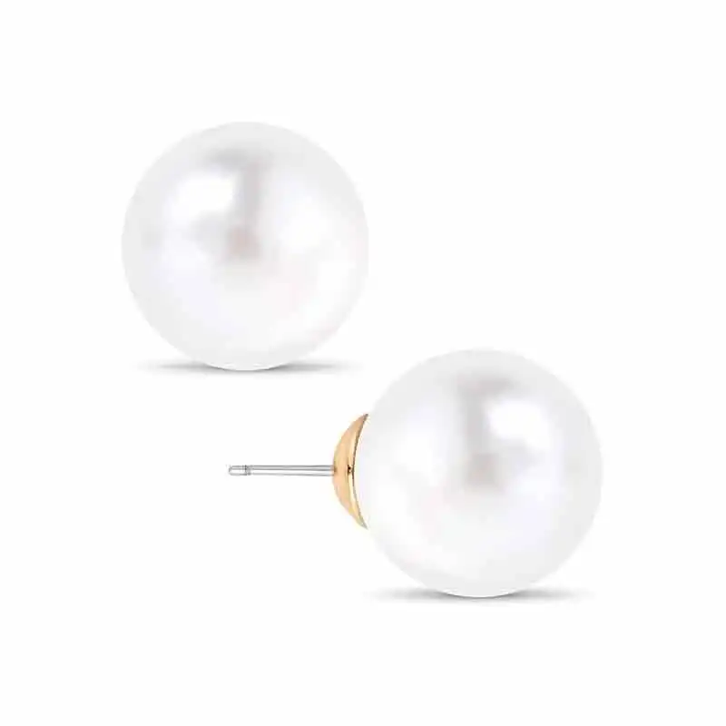 

P01 Oversized Classic Faux Round Large Ear Studs, Hypoallergenic and Safe for Sensitive Ears SmartBuy