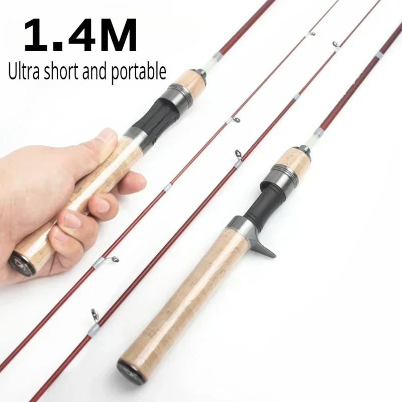UL Fishing Rod Glass 1.4m 4 Section for Baitcasting Fishing Ultralight Lure Trout Pole Spinning/Casting Test 1-5g