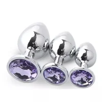 S/M/L Size Anal Plug Sex Toys Round Shaped Metal Stainless With Crystal Jewelry Smooth Steel Butt Small Tail Female/Male Dildo - Image 6