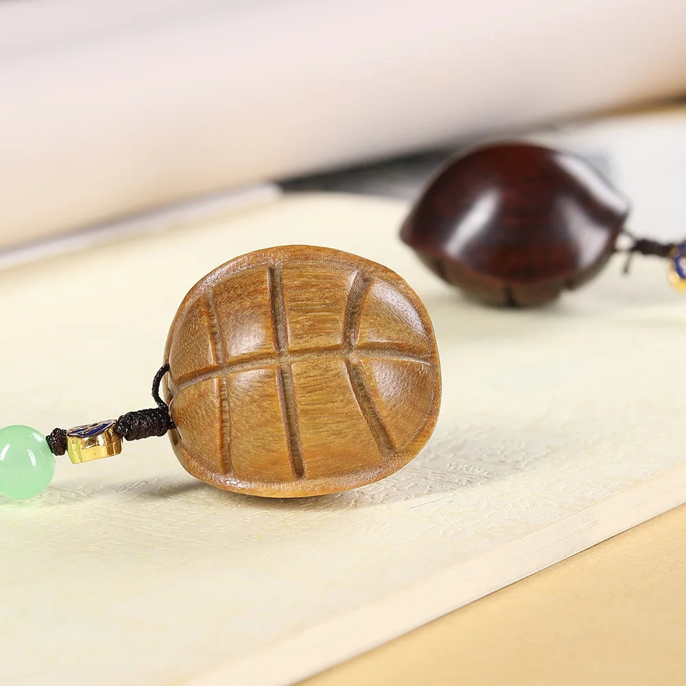 Holiday Gifts , Cute Small FigurineSolid Wood Antique Tortoise Shell Pendant  Cultural and Play Jewelry, Men's and Women's Gifts