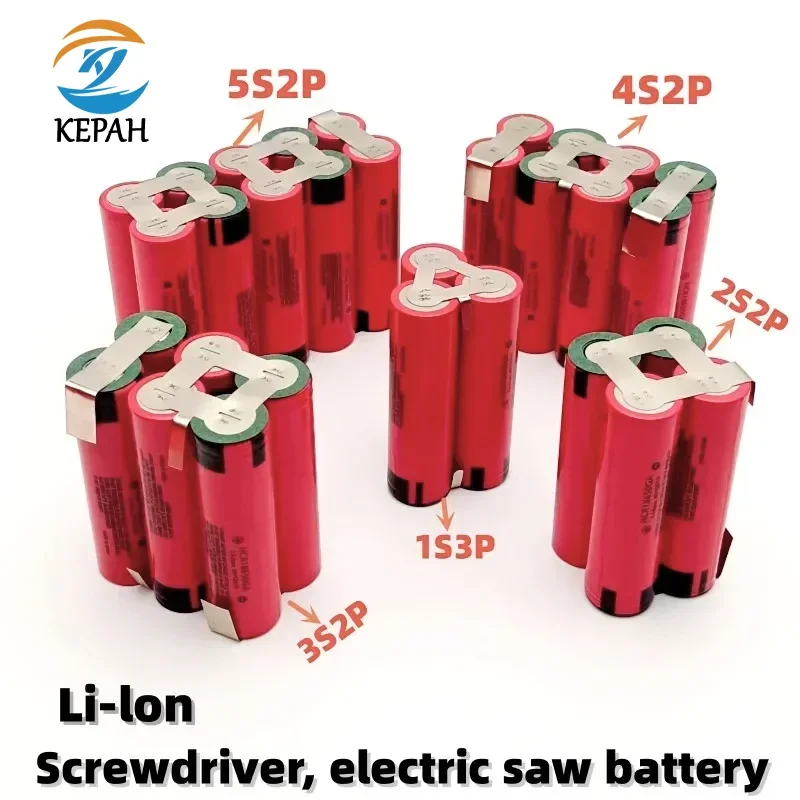 18650 GA 1S3P 2S2P 3S2P 4S2P 5S2P 12V 16.8V 21V Battery Pack (3500mAh-10500mAh,20A Discharge Current for Screwdriver Battery