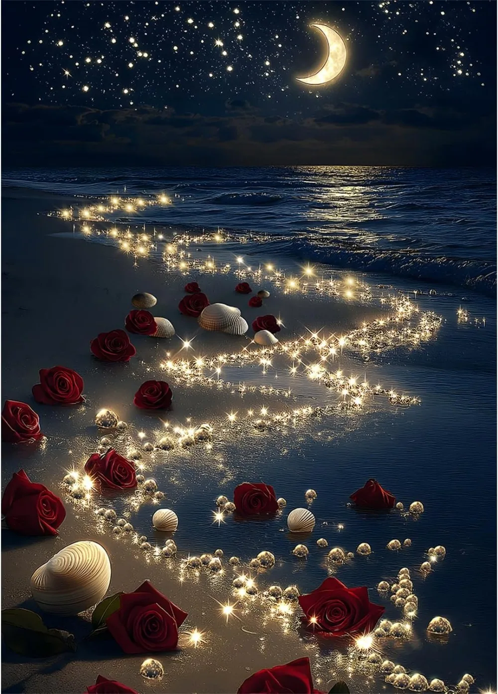 

120/300/500/1000 Pieces Ocean Moon Rose Beach Jigsaw Puzzles Stress Relief Entertainment Toys Landscape Puzzles Christmas Gift