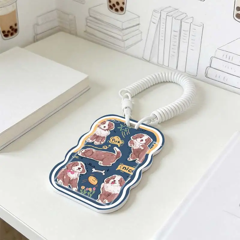 Cards Cover for Stretchable Spring Cord Student Bus/Meal Card Protection Case Photo Protector Kpop Photocard Holder