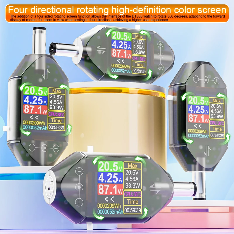 600 واط DC4.5-50V ماكس 12A عالية الدقة الرقمية الجهد فاحص التيار DC5.5x2.5 أداة قدرة الطاقة متر DT550