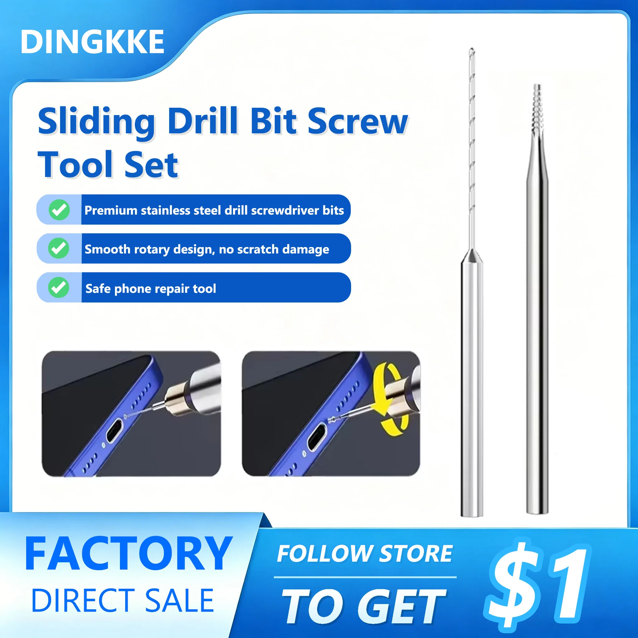 Alloy Piercing Sliding Drill Bit Quickly Remove Screws Without Damaging Frame Phone Repair Tool Set