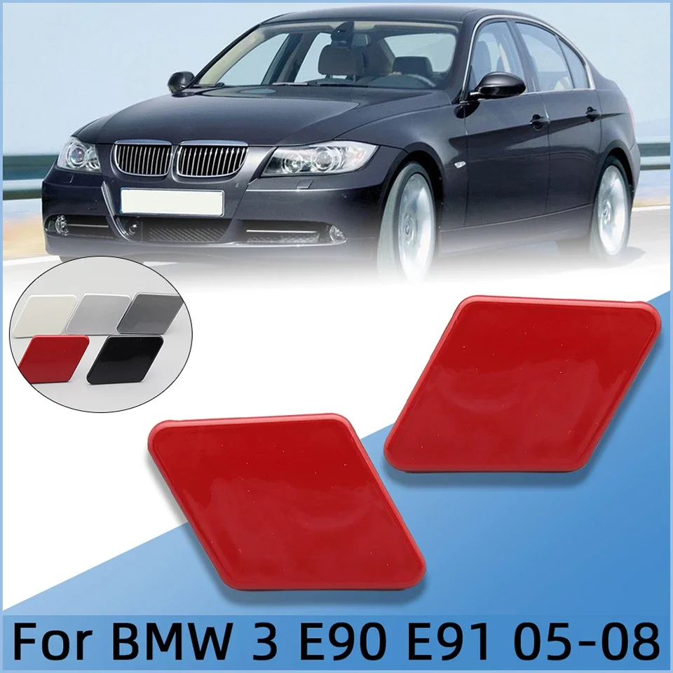 

2Pcs For BMW 3 320 325 328 E90 Sedan E91 Wagon 2005 2006 2007 2008#61678031307 Headlamp Washer Cover Headlight Washer Nozzle Cap