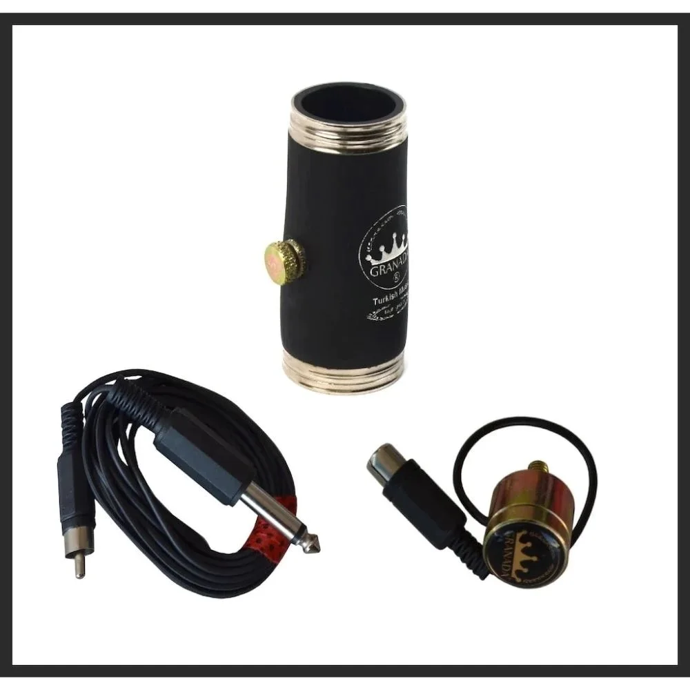 Granada Clarinet Microphone With Cable One Hole 68mm Baril Musical Instrumental Set Special Gold Series Natural Sound