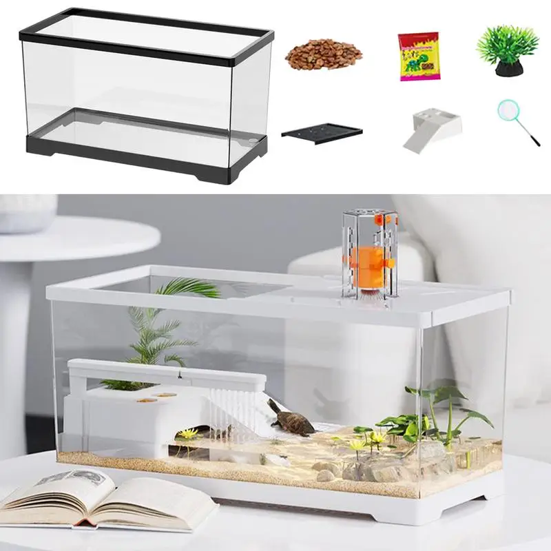 

Home Turtle Tank Plastic Ecologicals Landscaping Kit Integrated Cylinder Body With Pre-installed Structure Bottom Drainage