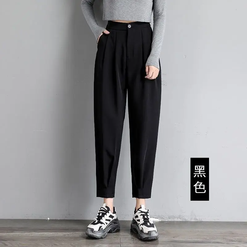 2023 Summer Fashion Commuting Simple High Waist Button Loose Relaxed Slim Drop Feel Versatile Oversize Women's Suit Harlan Pants