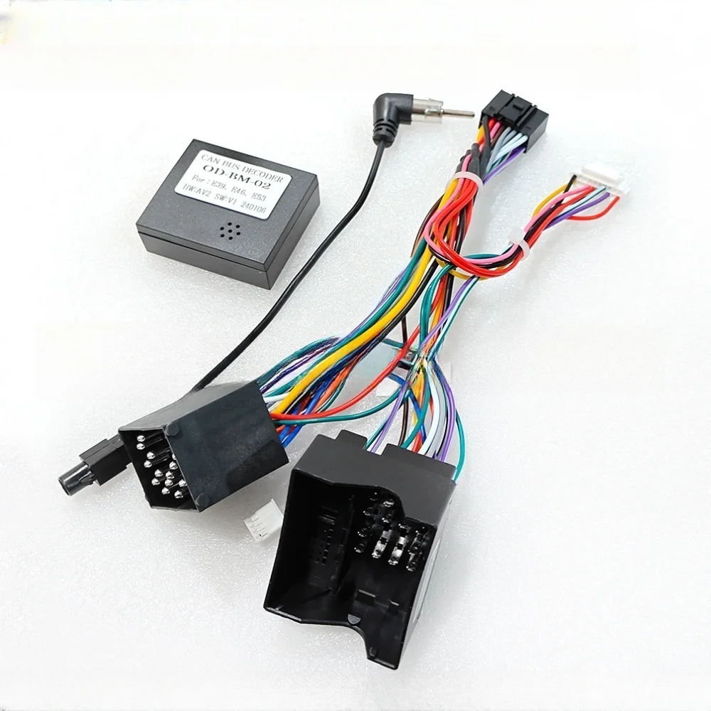 Canbus For BMW E39 E46 E53 E90 91 92 93 E38 X5 Android Radio Power Cable Car Radio GPS MP5 Player Panel Frame Wiring Harness