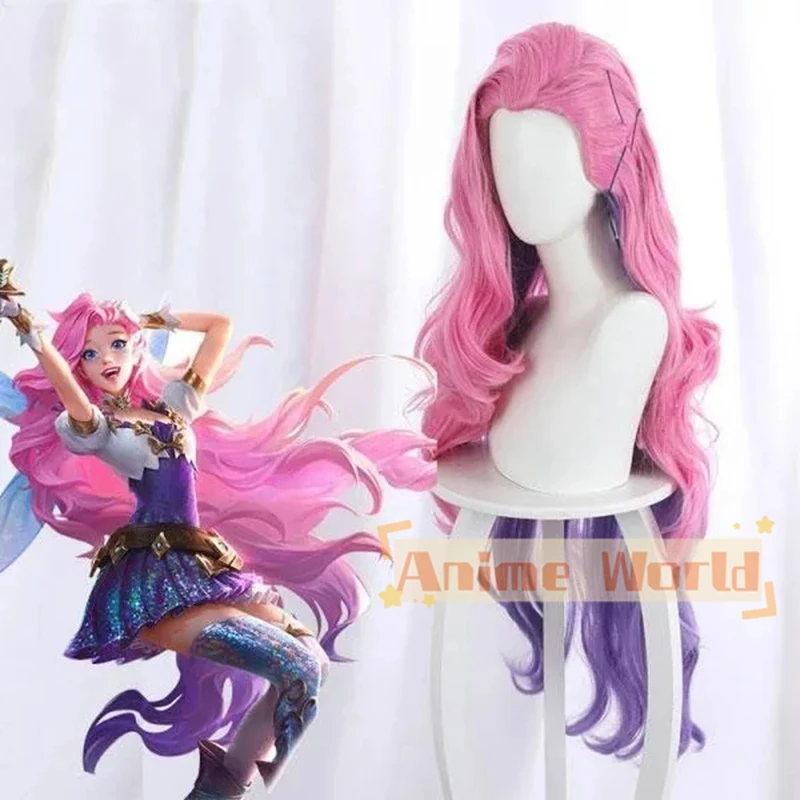 The Starry-Eyed Songstress Seraphine Pink Cosplay Wig Halloween Synthetic Hair Heat