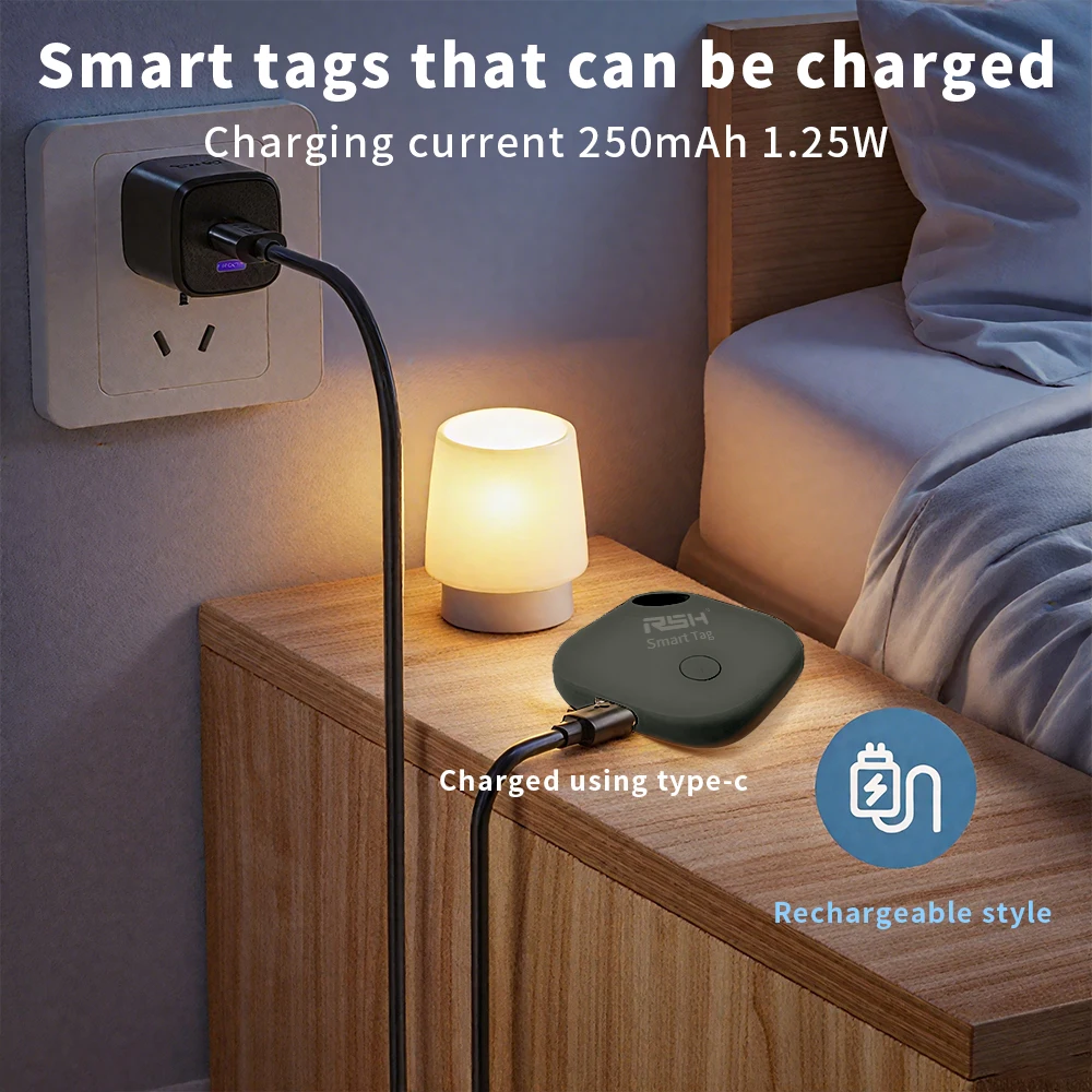 RSH GPS Trackers Android Tag for XIAOMI Samsung Moto Works with Google Find Camera Car Rental Locating Out Range Alarm Reminder