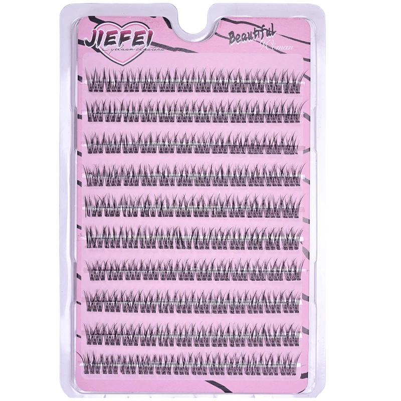 Pestañas postizas autoadhesivas esponjosas con diseño de cola de pez, No requiere pegamento, Kit de bricolaje de extensión de pestañas rizadas de girasol grueso de Anime