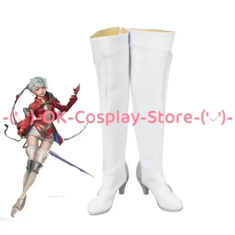 

Alisaie Leveilleur Cosplay Shoes Game FF14 Cosplay Prop High Heel PU Leather Shoes Halloween Carnival Boots Custom Made