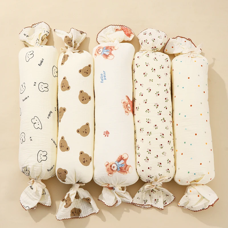 Baby baby candy pillow, cotton gauze pillow can be detached and washed, anti-side deviation bump bed, baby sleep artifact