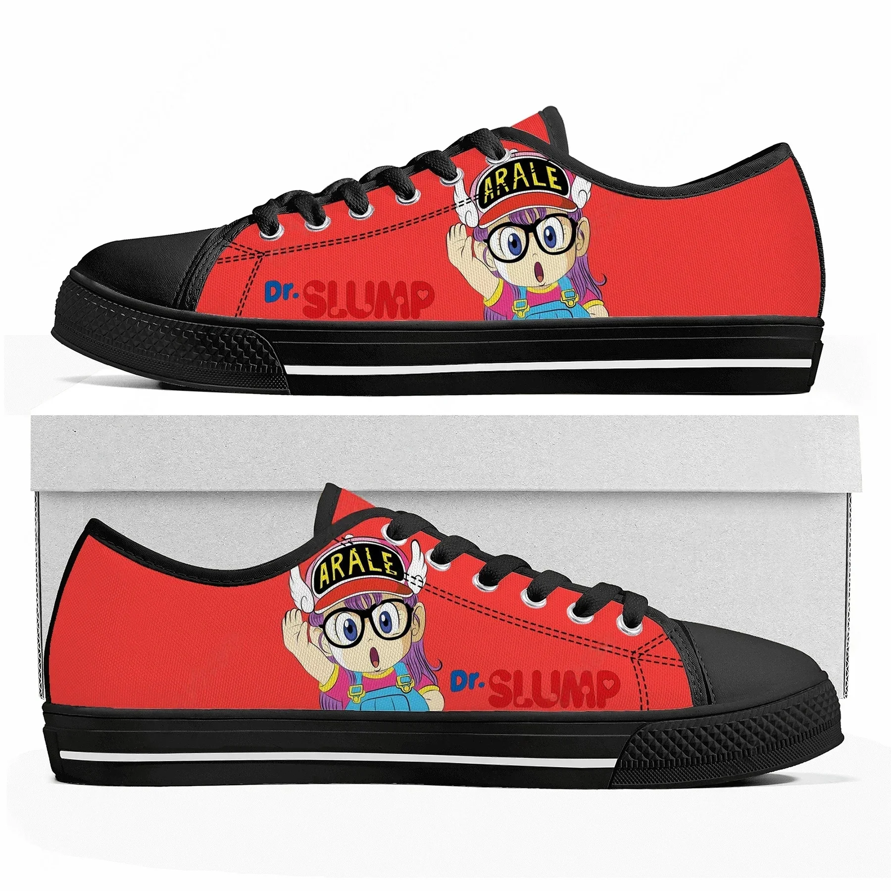

Japan Anime Cartoon Arale Dr Slump Low Top Sneakers Mens Womens High Quality Canvas Sneaker Couple Shoes Custom Shoe