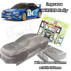 1/10 impreza WRC99 Rally RC shell body 260mm wheelbase Transparent no painted drift body shell for RC hsp hpi trax Tamiya