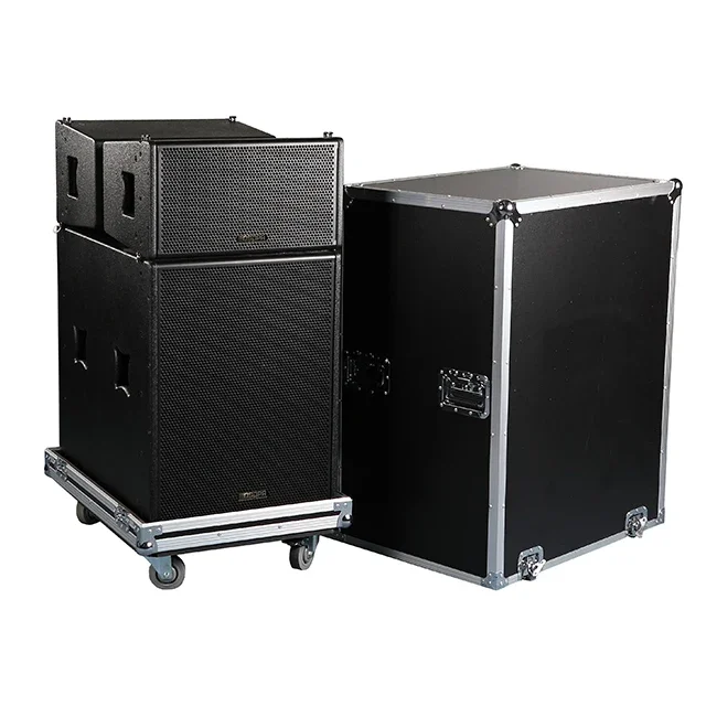 Complete Professional Portable Powered Line Array Speaker with Mic Mixer Audio Sound System