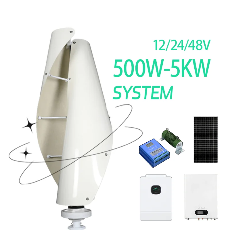 Hot Sale Rooftop 1000w 12V 24V 48V Vertical Axis High Efficiency Wind Turbine Generator For Home Use High Efficiency