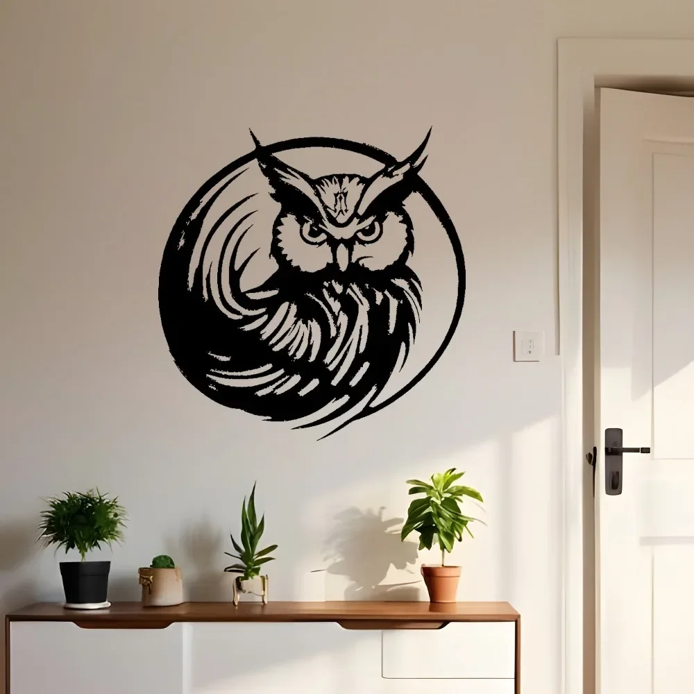 Brand Modern Black Laser Cut Aluminum Wall Art Waterproof Rustproof Metal Owl Decor For Living Room Bedroom Home Office