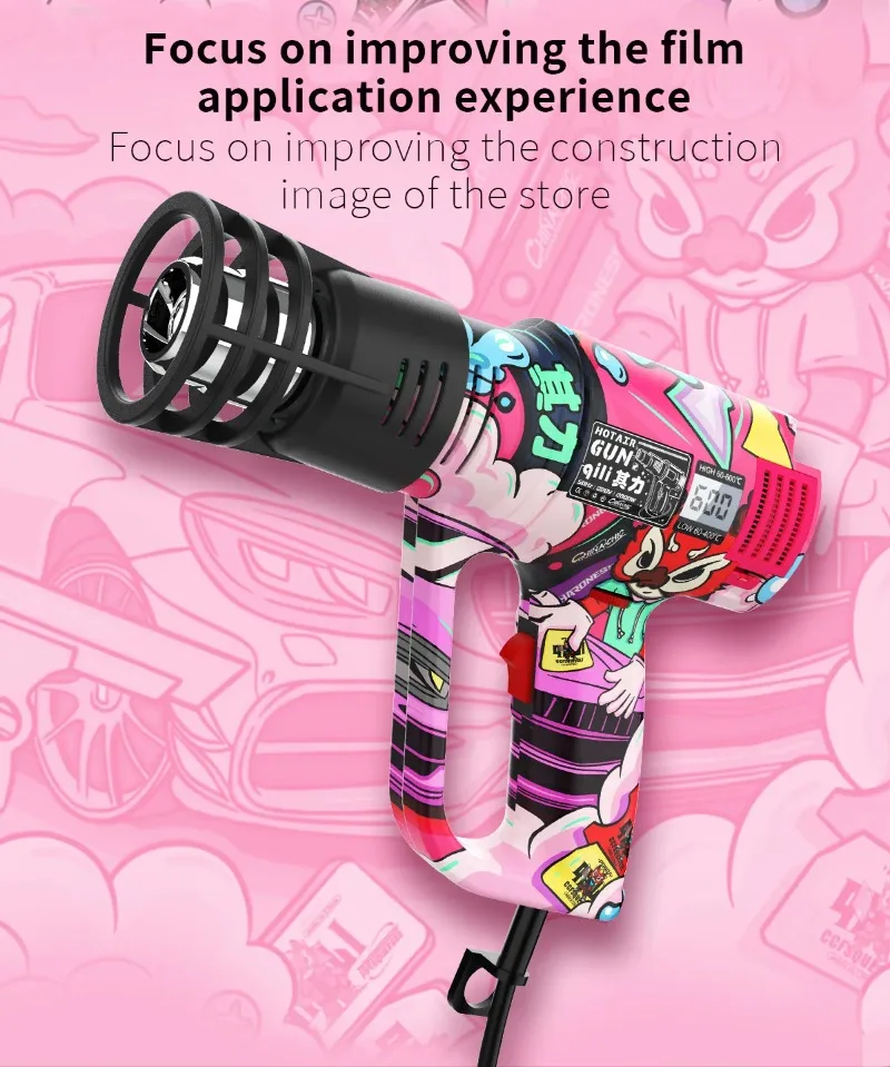 Qili 83B Pistola ad aria calda multicolore Strumento sorgente di calore fai-da-te con temperatura regolabile Potenza di uscita nominale 2000 W Tensione nominale 220 V