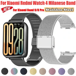 Metal Milanese Strap For Xiaomi Mi Band 9 Pro/8 Pro Stainless Steel Wristband Bracelet For Redmi Watch 4 Replacement Belt Correa