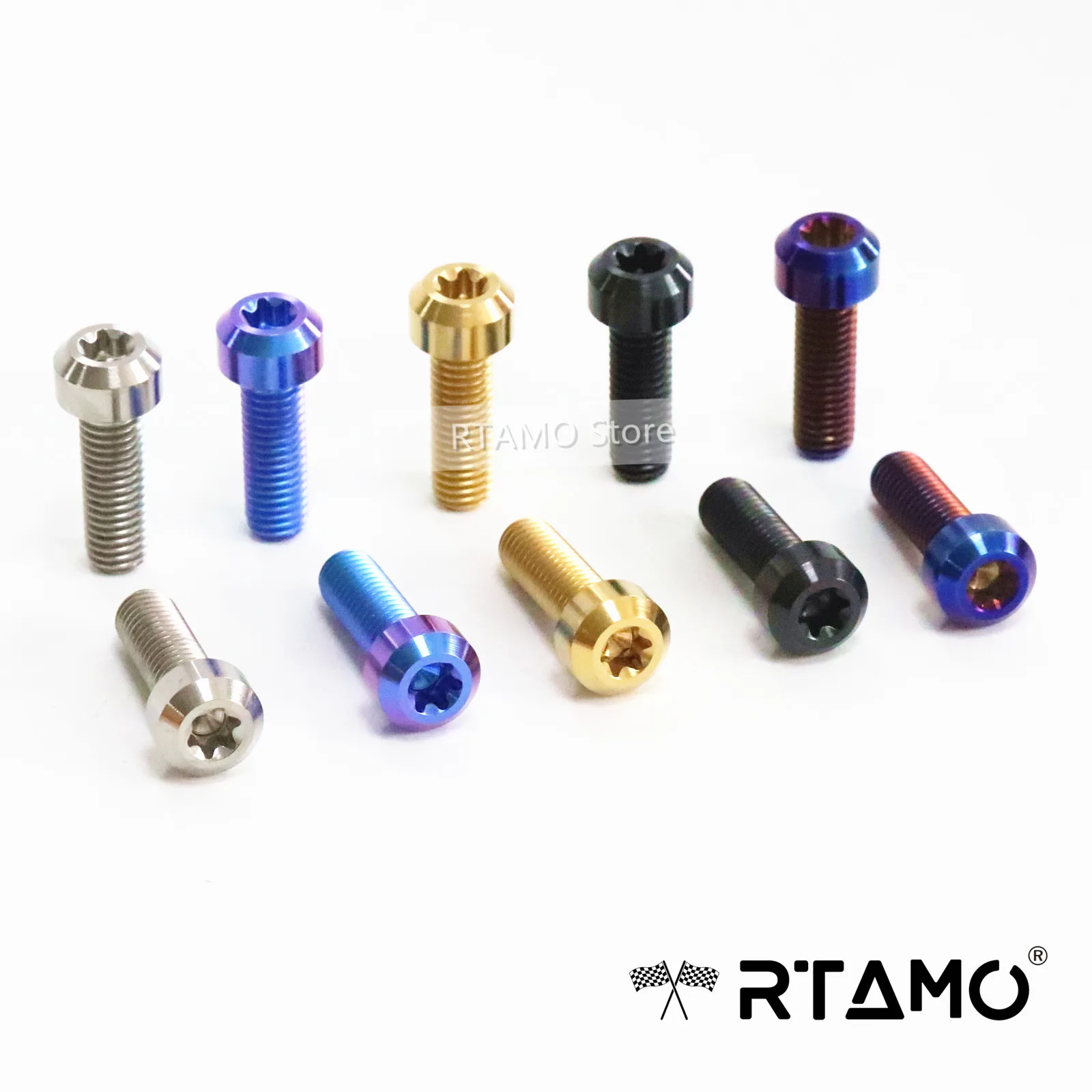 1PC M8X20/25/30/35/40//45/50/60MM RTAMO Titanium Bolts Cylindrical Head High Performance Torx Drive