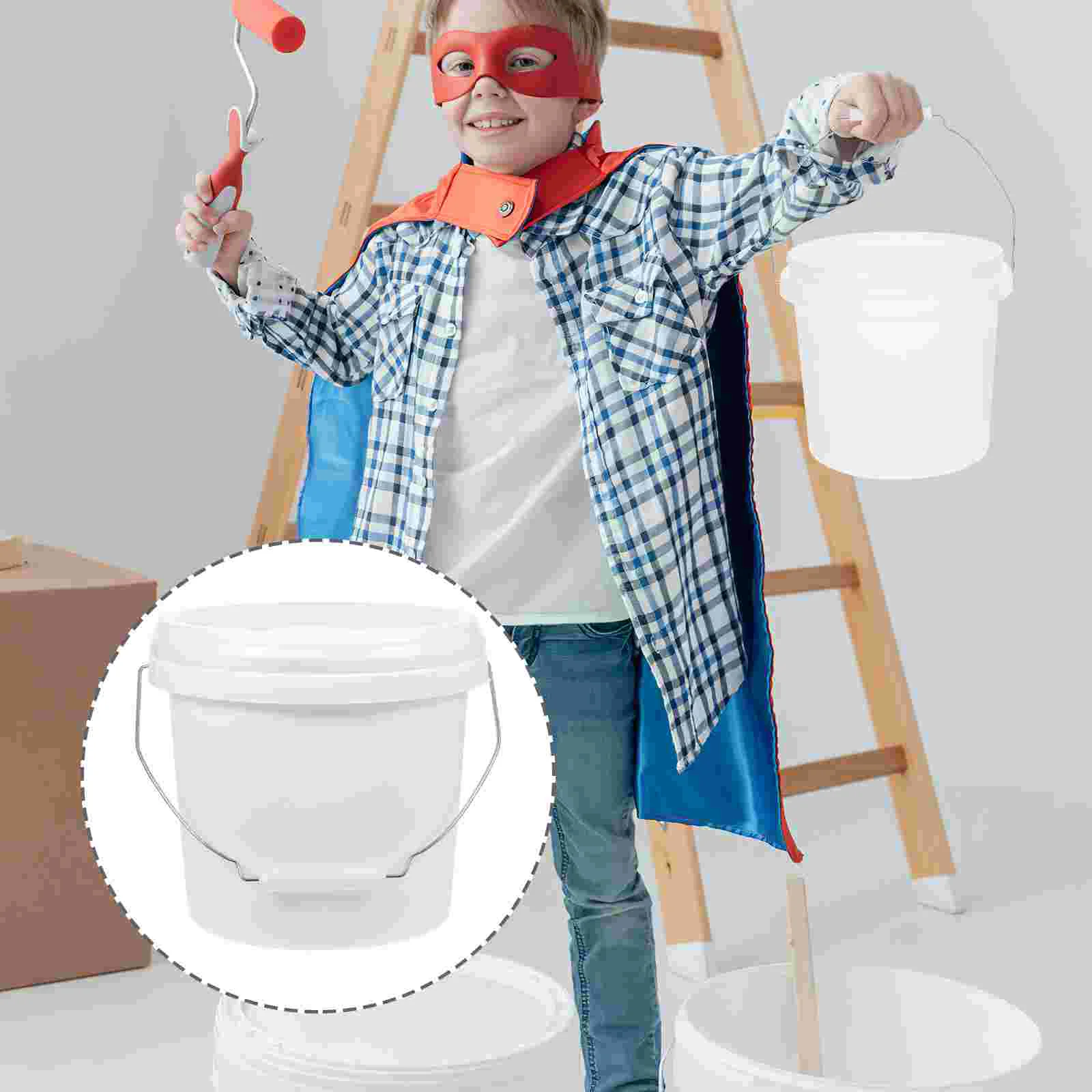 Brine Bucket with Lid 5l Paint Storage Container 1 Gallon White Multi-functional