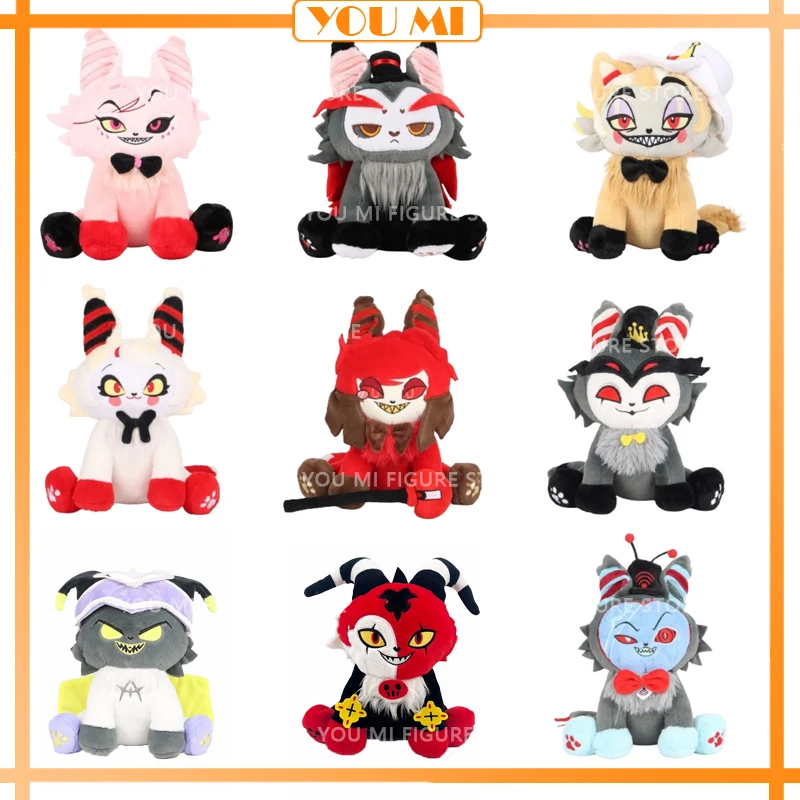 Hazbin Hotel Meow Plushie Stuffed Figure Alastor Cat Anime Plush Doll Toys Figura Figurine Plush Kids Birthday Xmas Gifts