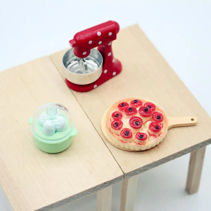 1 Set Simulatie Pizza Eetbord Ei Model Speelgoed Poppenhuis Mini Blender Keuken Decoratie DIY Miniaturen Accessoire