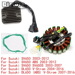 SV650 2012 Engine Stator Coil+Voltage Regulator rectifier For Suzuki SV650 SV650S DL650 (ABS) V-Strom 2003-2016 With Gasket
