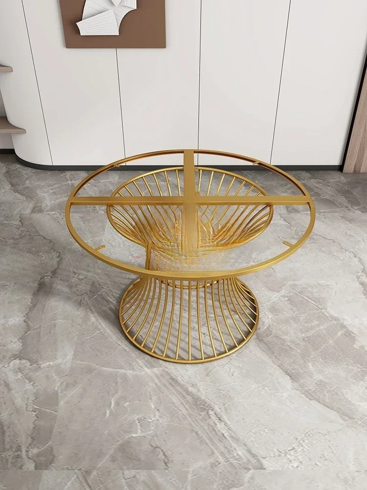 Nordic round dining table, marble dining table tripod, office and leisure, round table leg support shelf