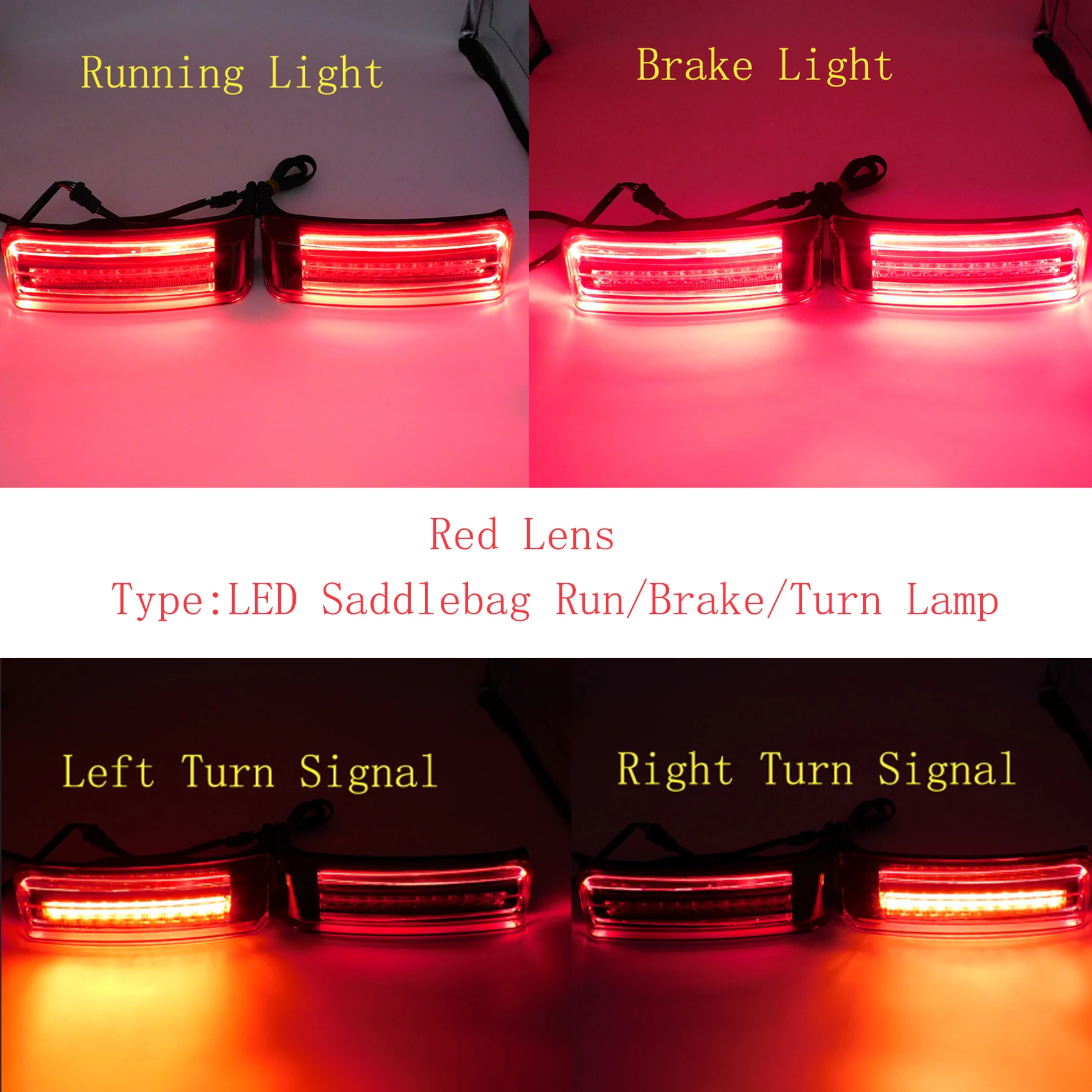 Motorcycle  Led Saddlebag Turn Lamp Light Run Brake Lights For Harley Touring Electra Street Glide Road King CVO Limited 2014-Up