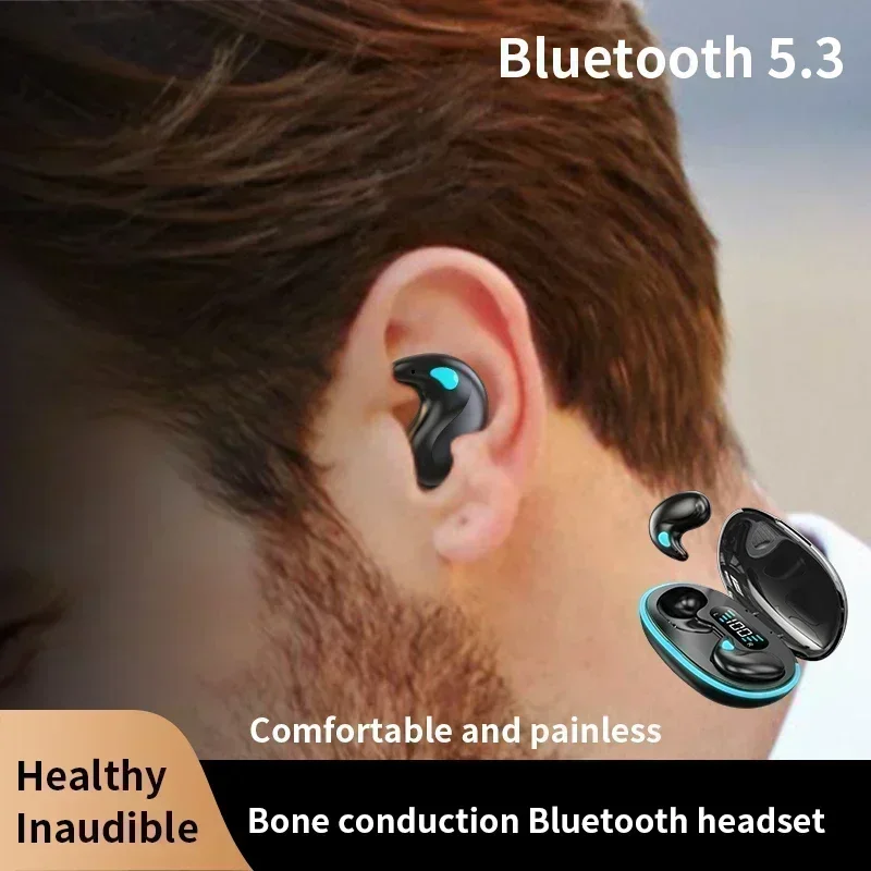 Tws dormir fones de ouvido sem fio mini para trabalho bluetooth estéreo escondido com microfone hd chamada à prova dwaterproof água
