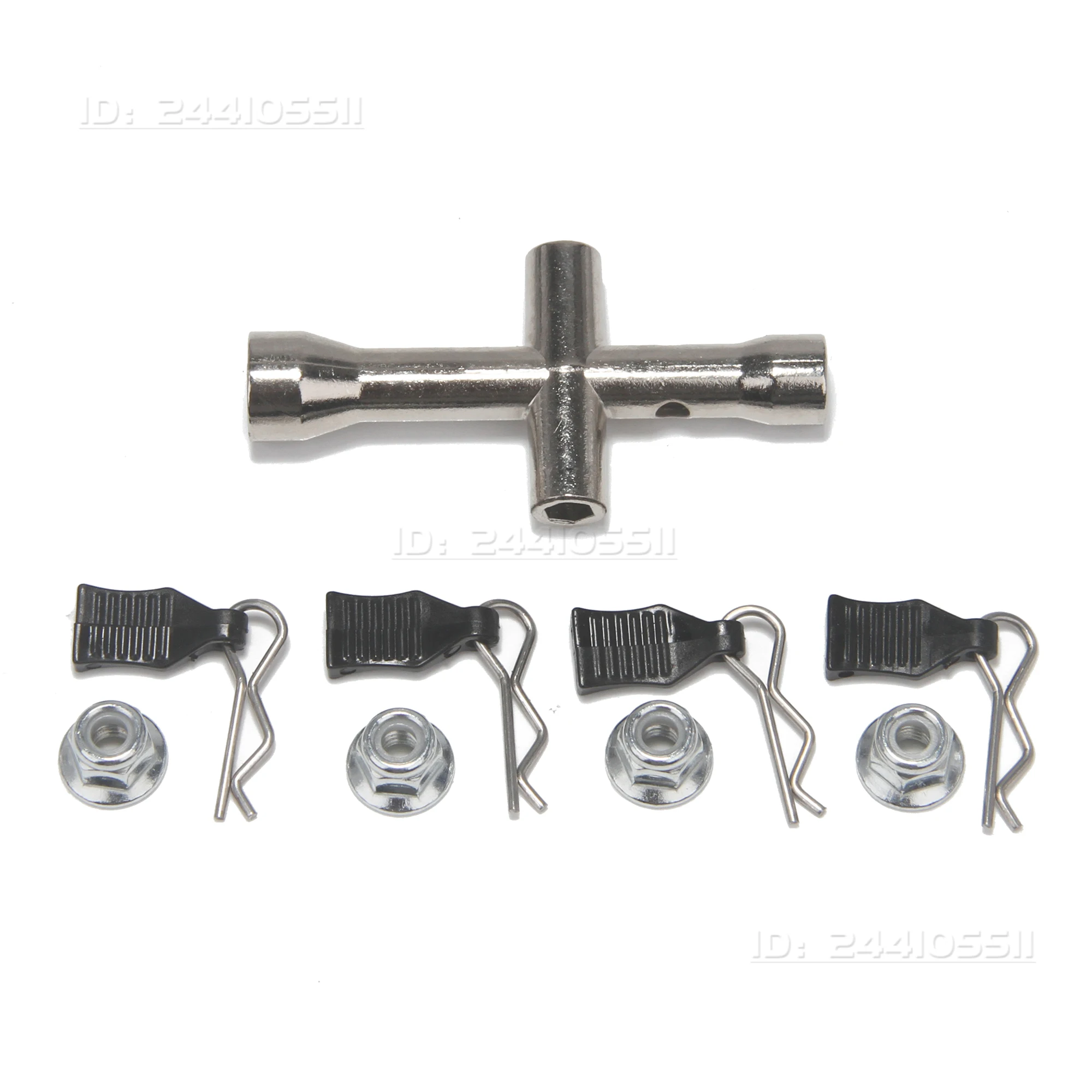 Kit di strumenti in metallo per auto RC Presa esagonale Fibbia per guscio per auto Perni R Set di dadi M4 per accessori per parti cingolate per camion modello RC