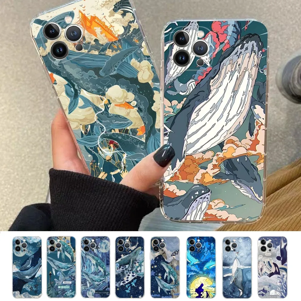 Killer Whale Phone Case For iPhone 15 XR X XS Max 14 13 Pro Max 11 12 Mini 6 7 8 plus SE 2020 Printing Cover