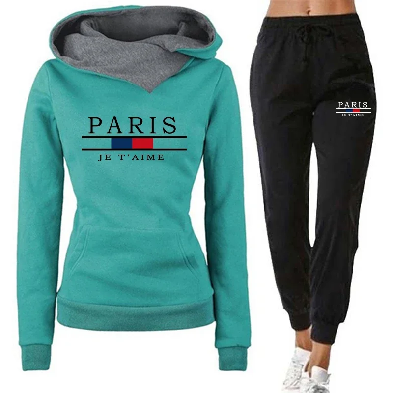 Women's Tracksuit Casual Hoodie Sweatshirts 2 Pcs Suit Outdoors Sports Jogging Clothing Fashion Quality Autumn Winter Pants Set