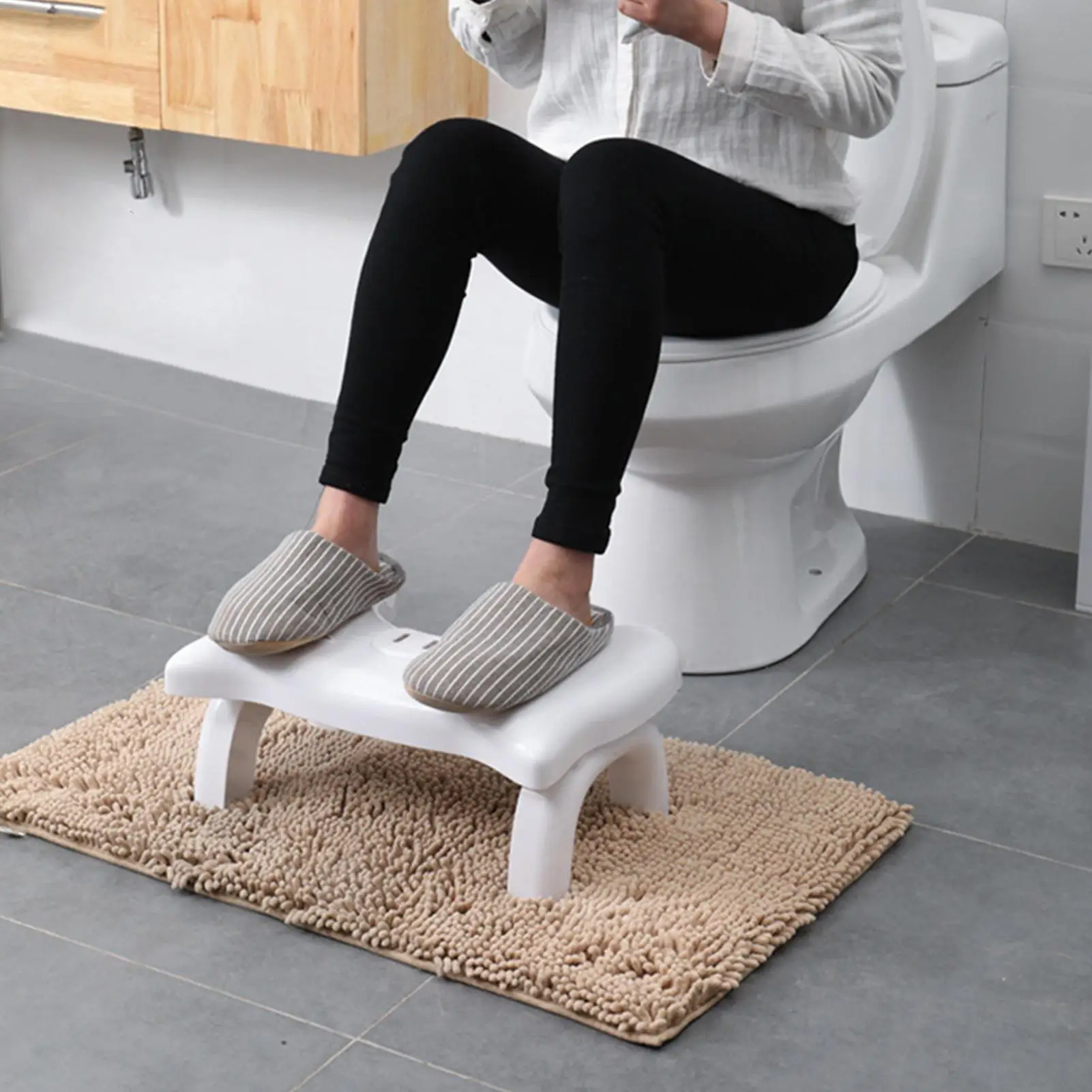 Toilet Stool | Squatting Toilet Stool | Foot Stool with Replaceable Aroma Cartridge Suitable for Adu