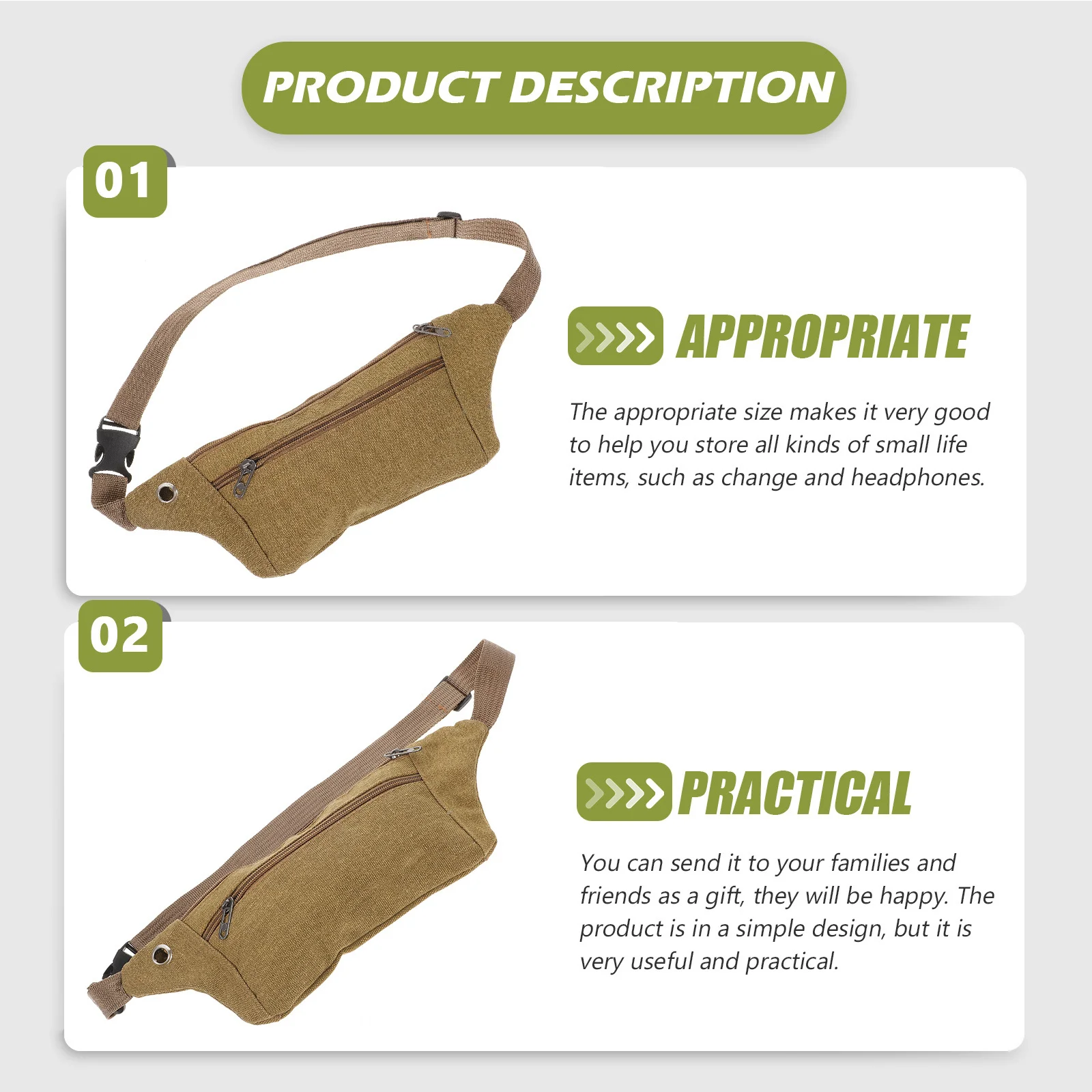 حقيبة خصر رياضية مقاومة للماء خفيفة الوزن وجيب للجري وحقيبة للهاتف المحمول وحزام قابل للتعديل من القماش للجري والمشي لمسافات طويلة