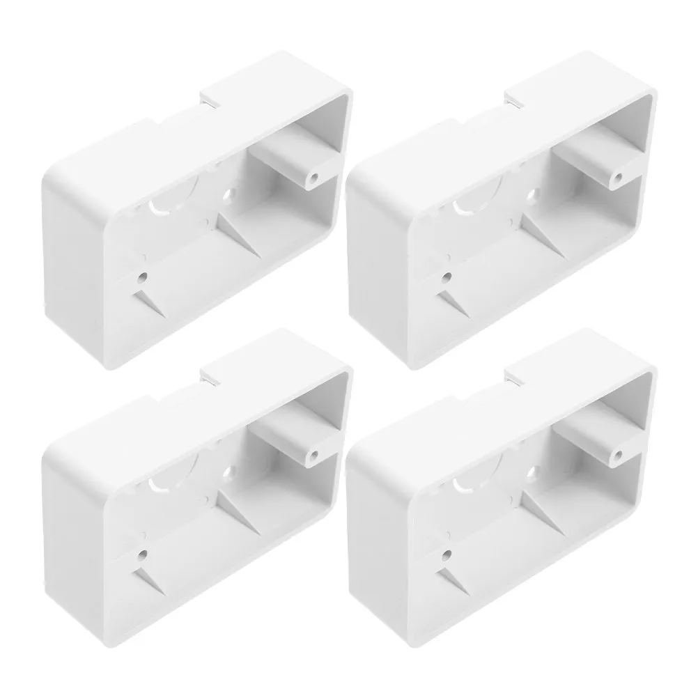 4 pcs 2-Gang Electrical Outlet Box Plastic Receptacle Enclosure For Wall Mount Cable Management Residential Commercial Wiring