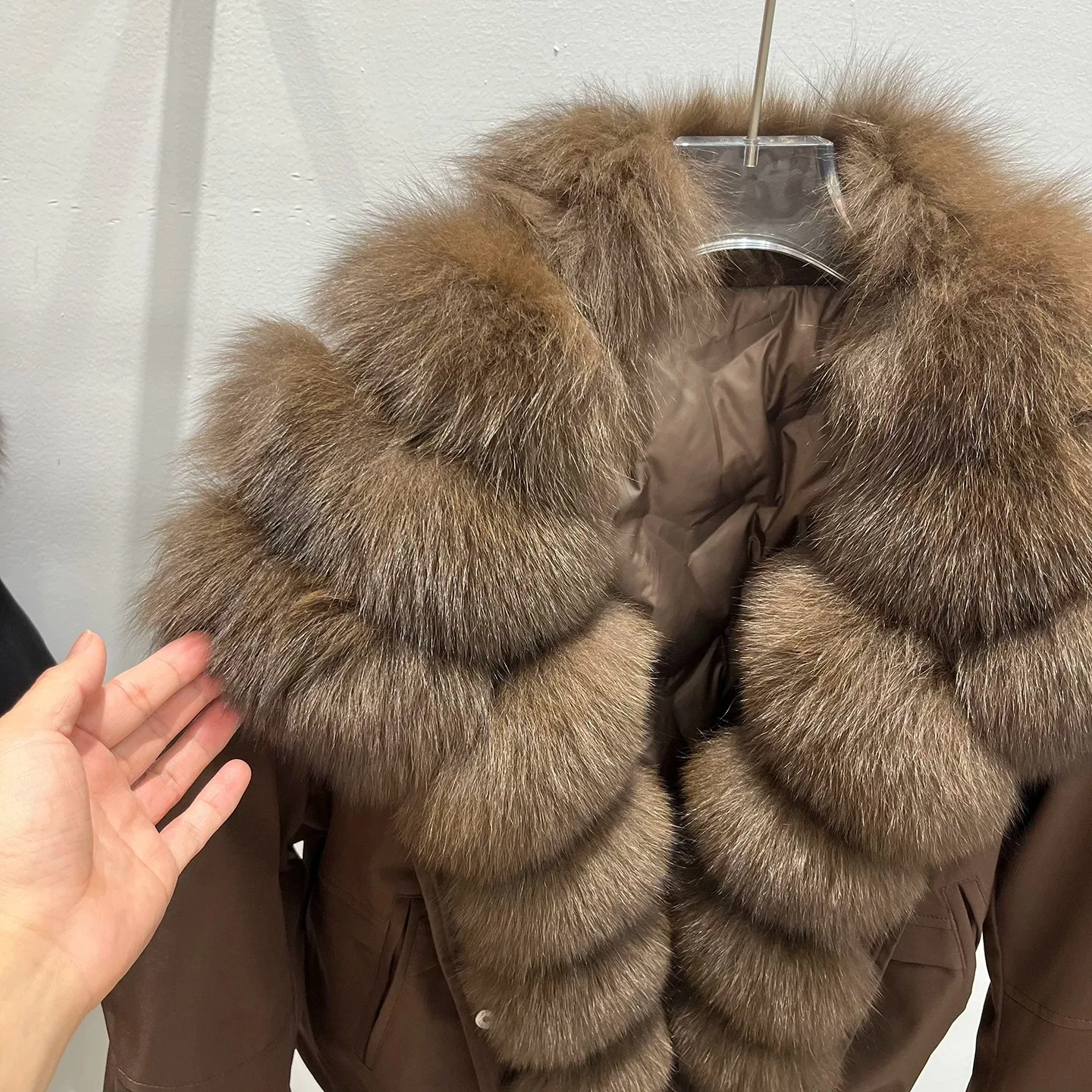 2026 New Autumn 90 Winter Goose Down Jacket Warm Women Coat Oversized Real Fox Fur Collar Thick Luxury Fashion Outerwear