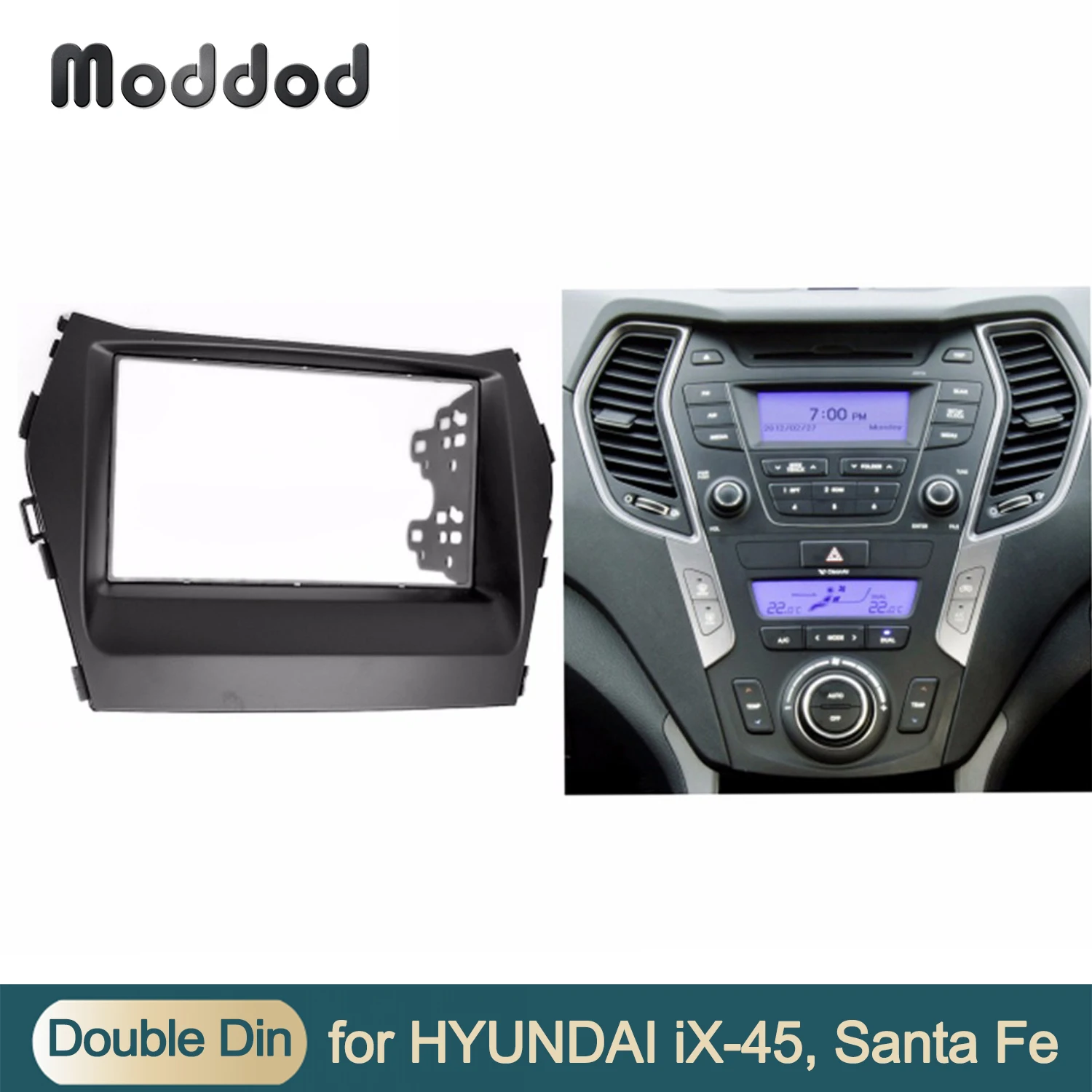 

Double Din Radio Fascia for HYUNDAI IX45 2012+ Car Stereo Bezel Dash Kit Fit Installation Trim Facia Face Plate Panel DVD Frame