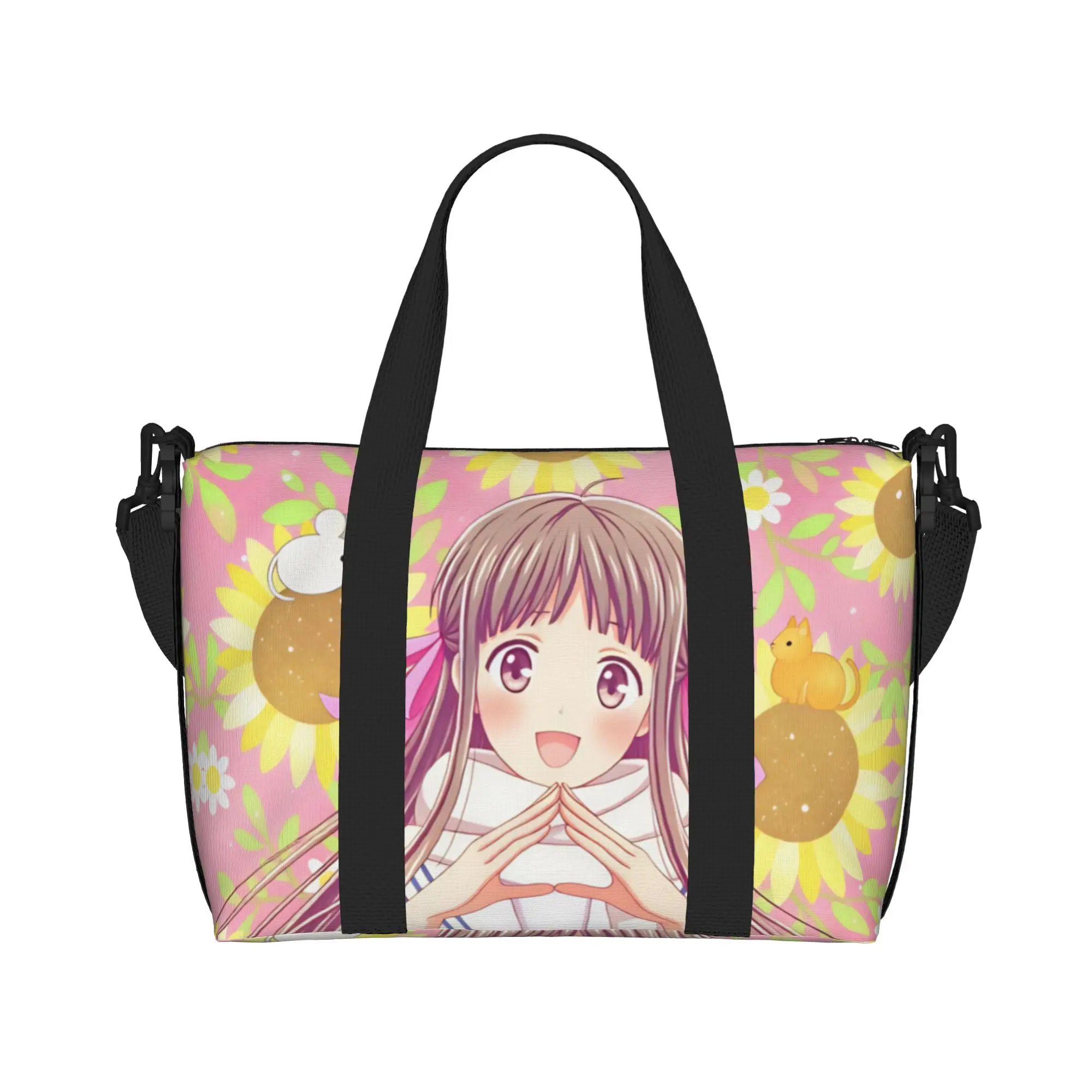 Custom Large Tohru Honda D-Fruits B-Basket Tote Bag for Women Anime Shopper Shoulder Gym Beach Travel Bag