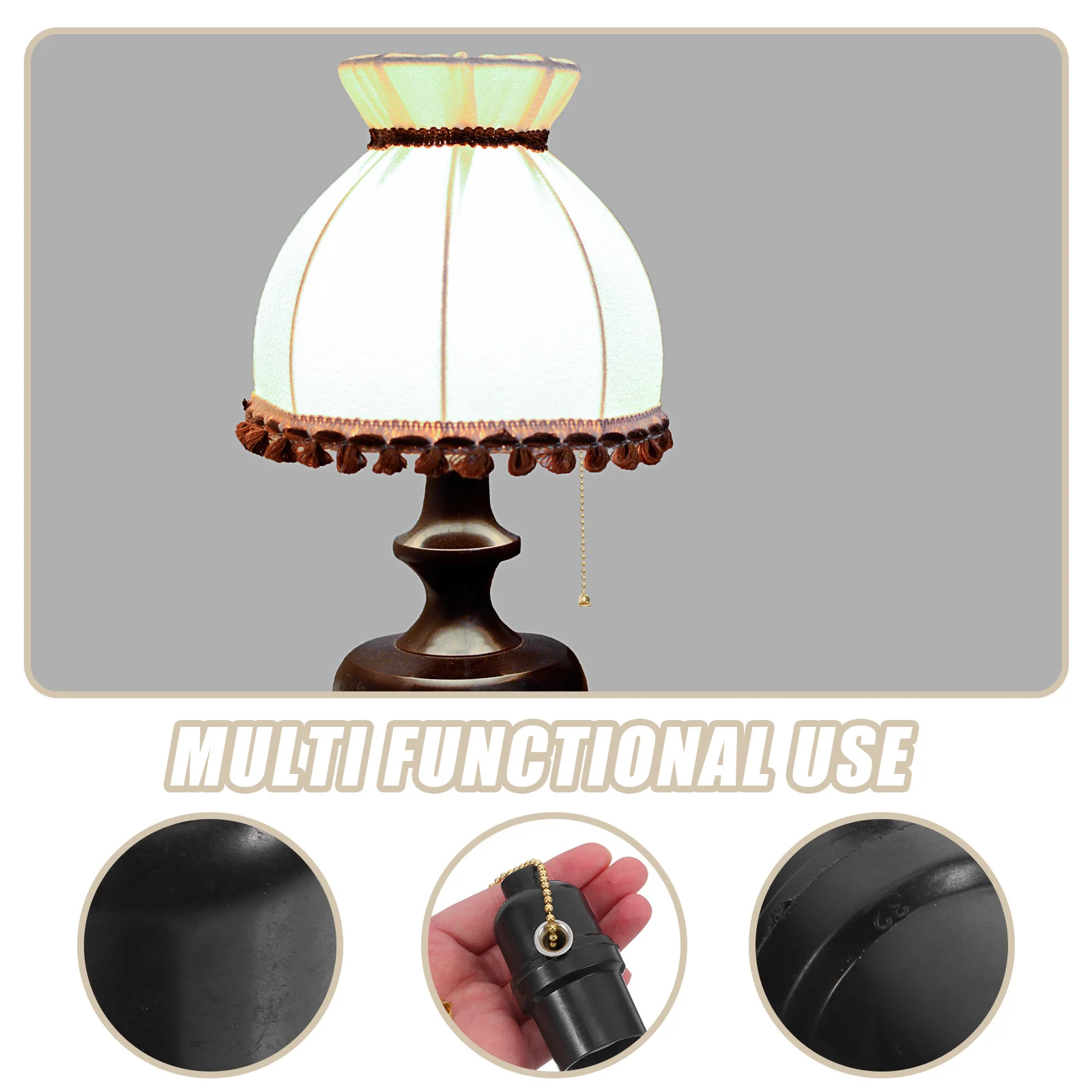 E26 الباكليت مصباح المقبس الأسود سحب سلسلة ضوء لمبة حامل للمنزل الإضاءة غرفة نوم غرفة المعيشة غرفة الطعام مروحة السقف #3